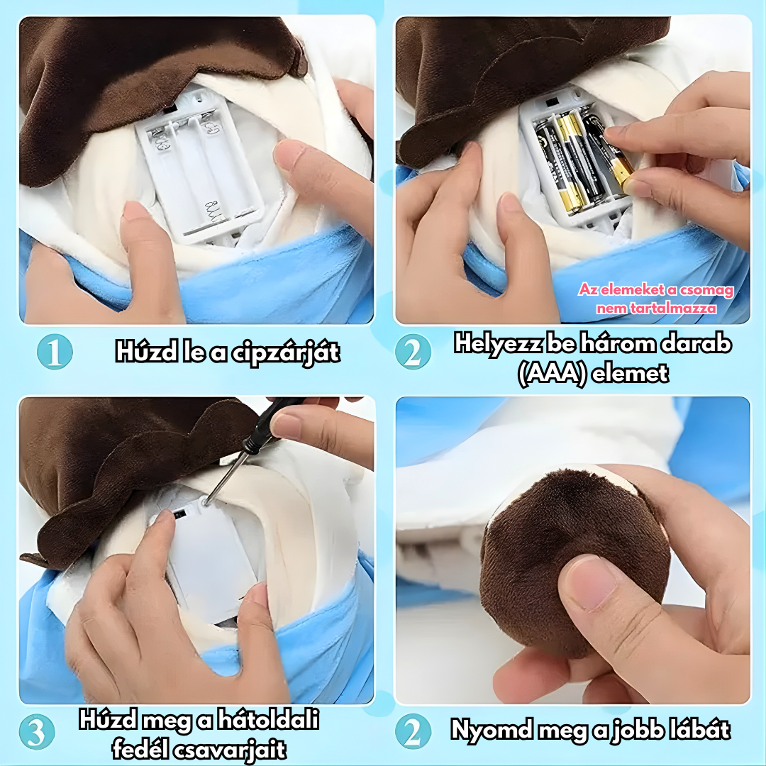 Lélegző Jézus plüss, nyugtató altatódallal