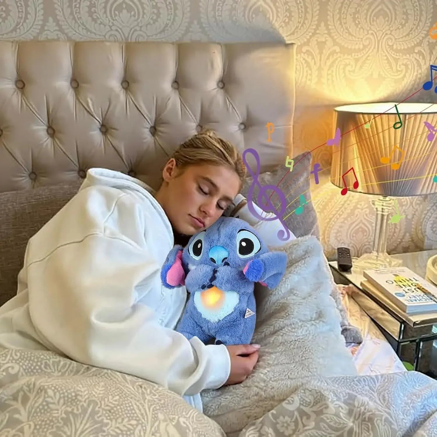 Lélegző Stitch plüss, nyugtató altatódallal