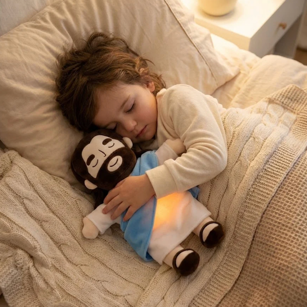 Lélegző Jézus plüss, nyugtató altatódallal